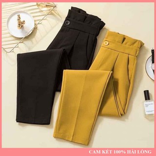 Quần baggy cạp bèo -quần công sở ống bo nhẹ, cạp bèo siêu xinh