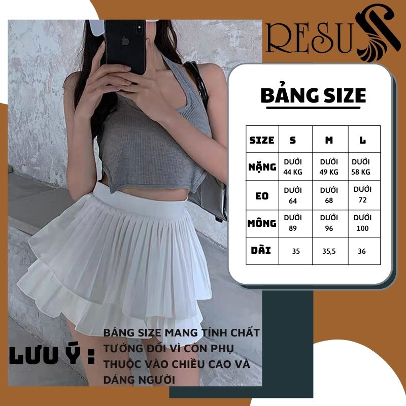 Chân váy xòe xếp li 2 tầng cao cấp dáng ngắn Quảng Châu cao cấp ( có quần trong ) | BigBuy360 - bigbuy360.vn