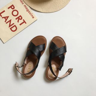 (ORDER) Giày sandal da quai chéo kiểu dáng đơn giản