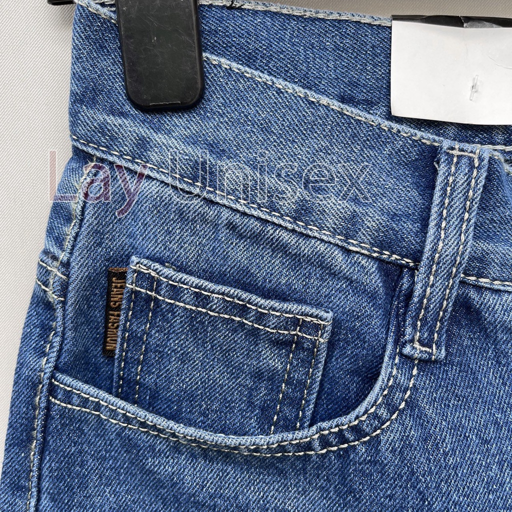 Quần baggy jeans nam xẻ đùi unisex