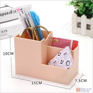 Hộp để bút (cây viết) có vị trí để giá để điện thoại đa năng tiện dụng, bằng nhựa ABS