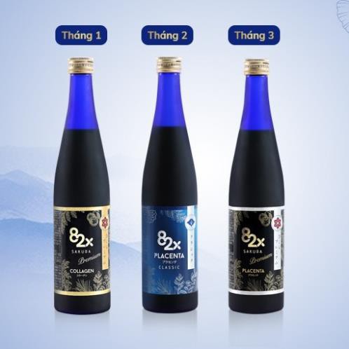 (NỒNG NÀN LỬA YÊU) Combo 3 Chai 82x: COLLAGEN + PLACENTA + PLACENTA SAKURA