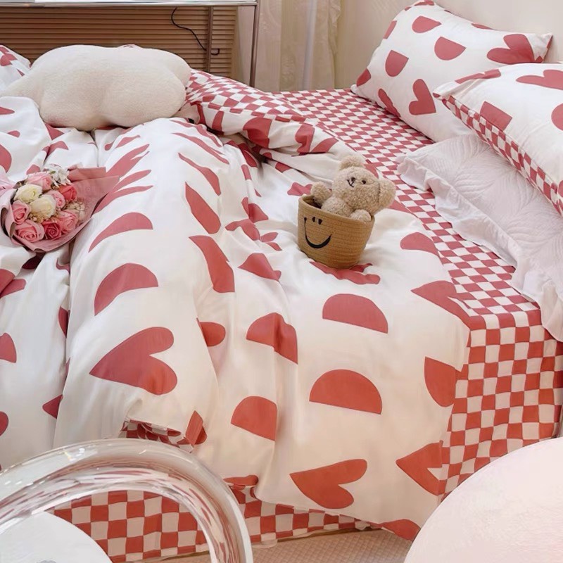 Chăn ga gối cotton poly cao cấp ETAMI tim hot 2022 miễn phí bo chun drap giường mọi kích thước ga trải giường