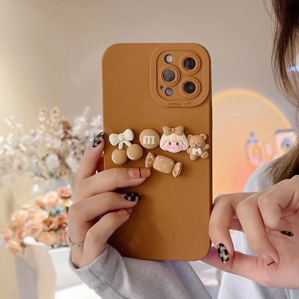 Ốp Điện Thoại Mềm Họa Tiết Gấu Cho Iphone 12 Pro Max 11 Pro Max Xs Max Xr X 7plus 13 pro max FOR IPHONE CASE