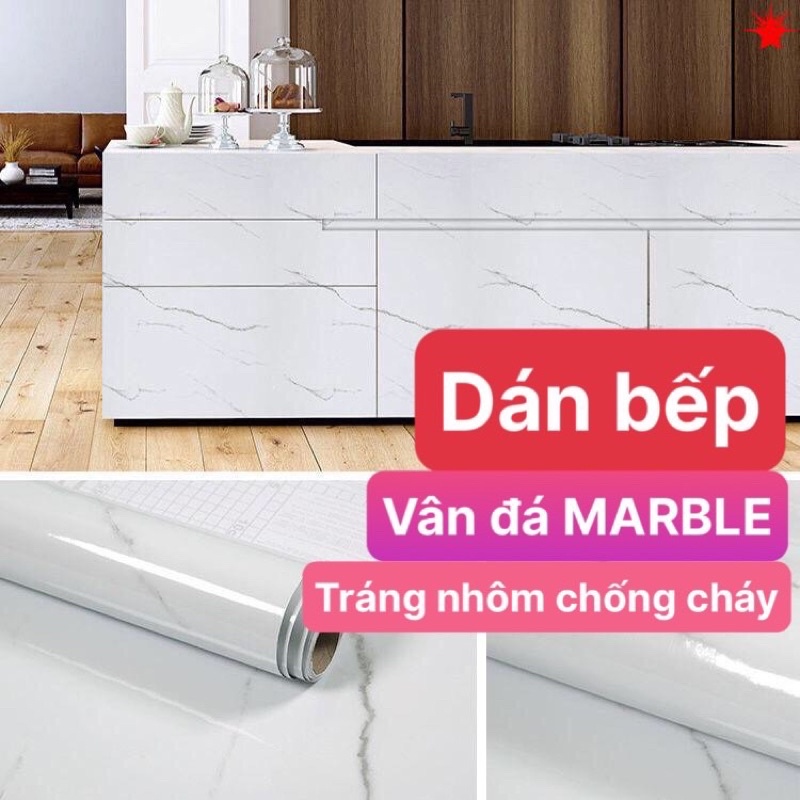 Giấy dán bếp_tráng nhôm chống nhiệt khổ rộng 60cm dài 5 mét [siêu hót]