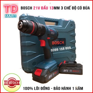 Máy khoan pin bosch 21v đầu 13mm 3 chế độ có búa khoan bê tông