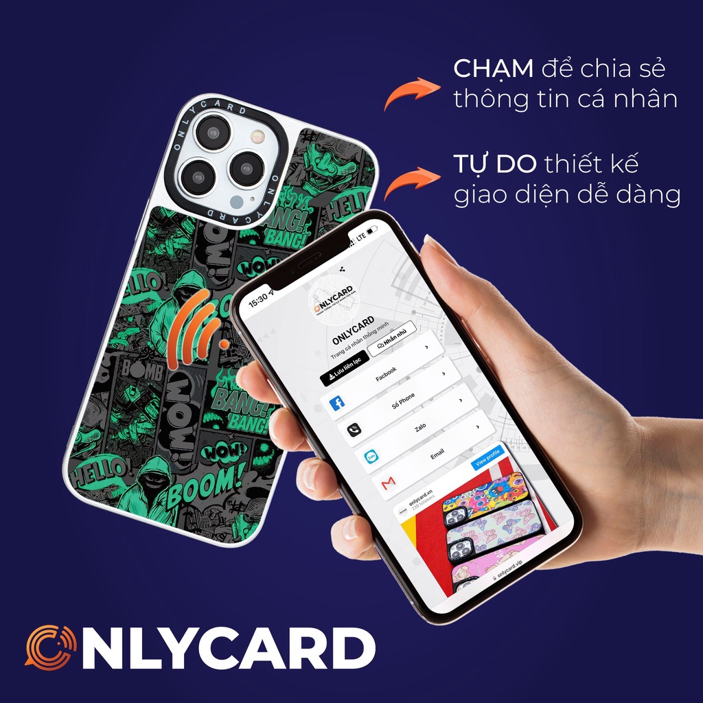 Ốp lưng thông minh ONLYCARD_BOM 04/Dành cho các dòng IPhone 7/7plus/8/8plus/x/xr/xs/11/12/13/pro/promax