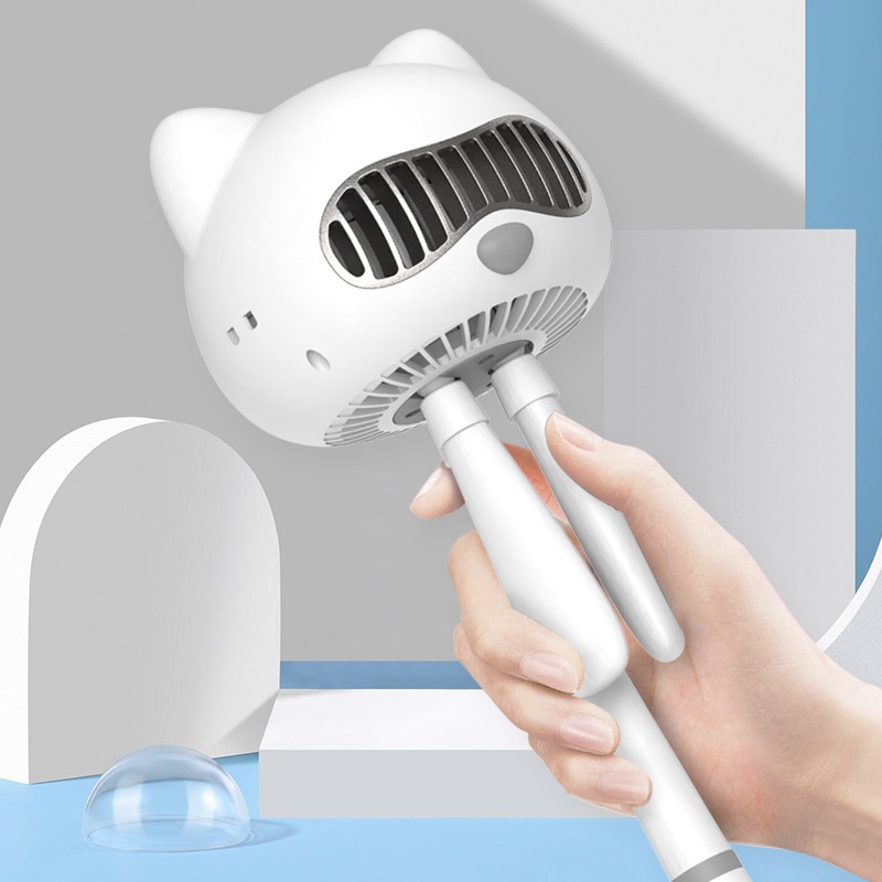 Quạt USB Mini 4000mAh 10 Tiếng Gió Mạnh Hình Bạch Tuộc Và Mèo Có Thể Sạc Lại Cho Xe Đẩy Em Bé