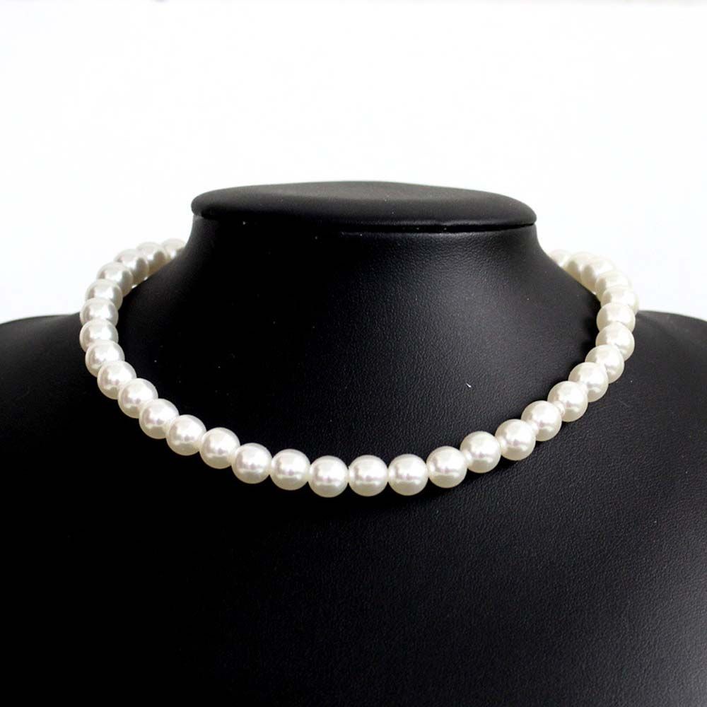 Vòng Cổ Choker Đính Hạt Ngọc Trai Trắng Phong Cách Hàn Quốc Thời Trang Cho Nữ