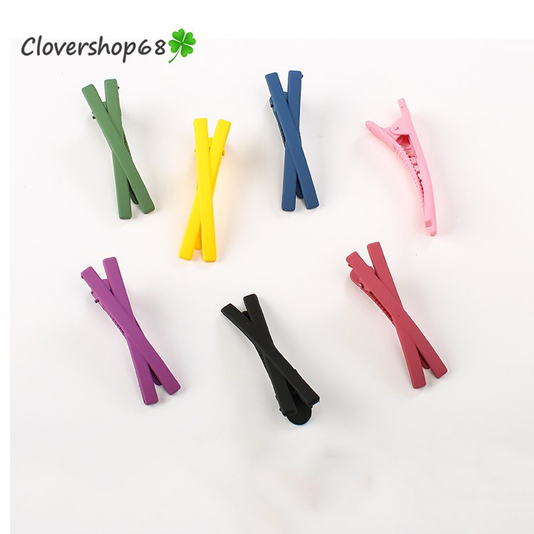 Kẹp tóc nơ, kẹp tóc chữ X mầu trơn Clovershop68