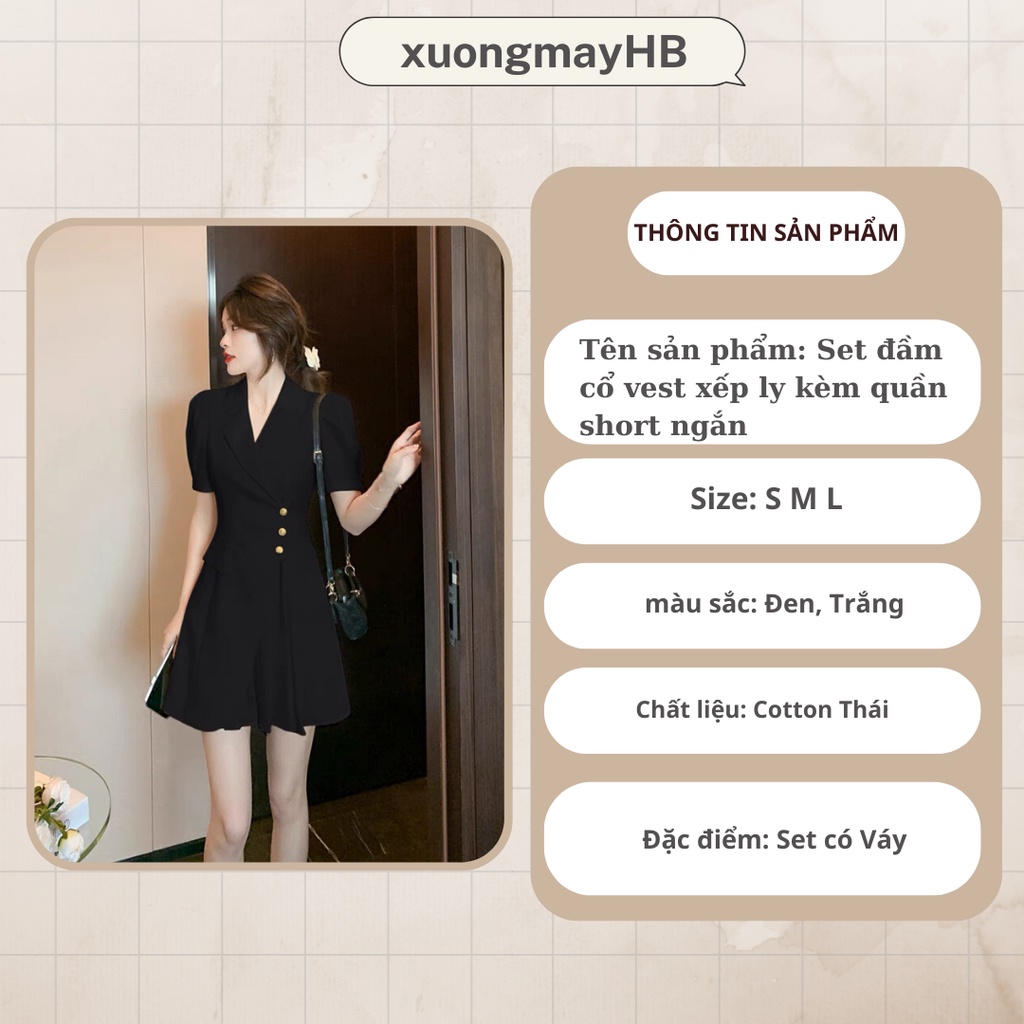 Đầm vest nữ kèm quần ngắn HB thiết kế công sở sang trọng S108