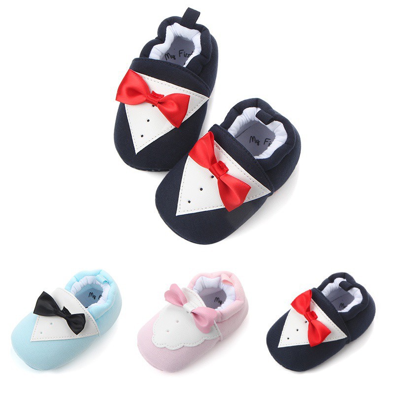 Giày búp bê giữ ấm đính nơ xinh xắn thời trang cho bé