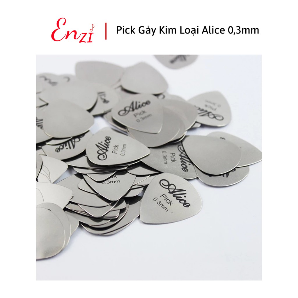 Pick Alice kim loại phím gảy thép dày 0,3mm phím gảy guitar ukulele Enzi