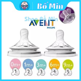Núm ty avent natural [ mô phỏng ty mẹ tự nhiên - cam kết hàng chính hãng philips][ shop bố min ]