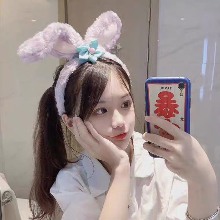 Băng Đô Cài Tóc Hình Tai Thỏ Dễ Thương Ngọt Ngào Cho Nữ