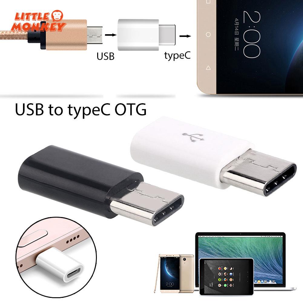 LIT Micro USB To Type C OTG Converter Data Transfer Micro USB To Type C OTG Adapter ABS Protable