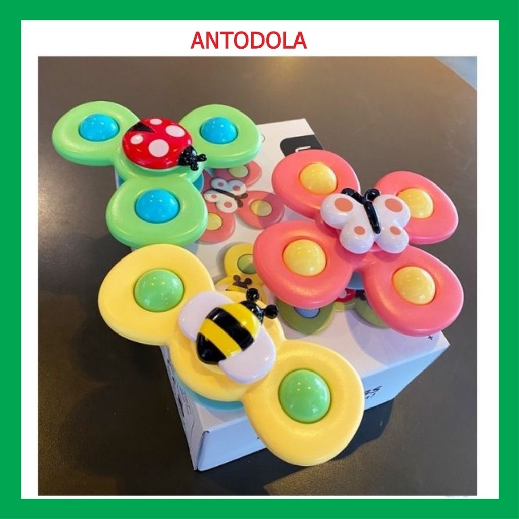 Set 3 đồ chơi con quay spinner hình côn trùng vui nhộn cho bé