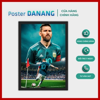 Khung ảnh treo tường poster bóng đá messi size 26cm x 35cm