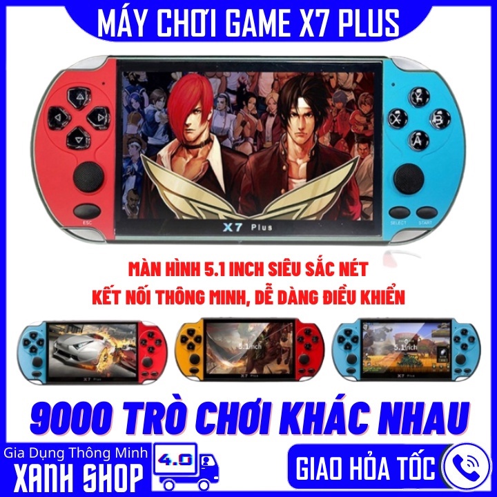 Máy chơi game cầm tay X7 kèm thẻ nhớ - Tích hợp sẵn 9000 game quen thuộc, trở về tuổi thơ - Bảo hành 12 tháng