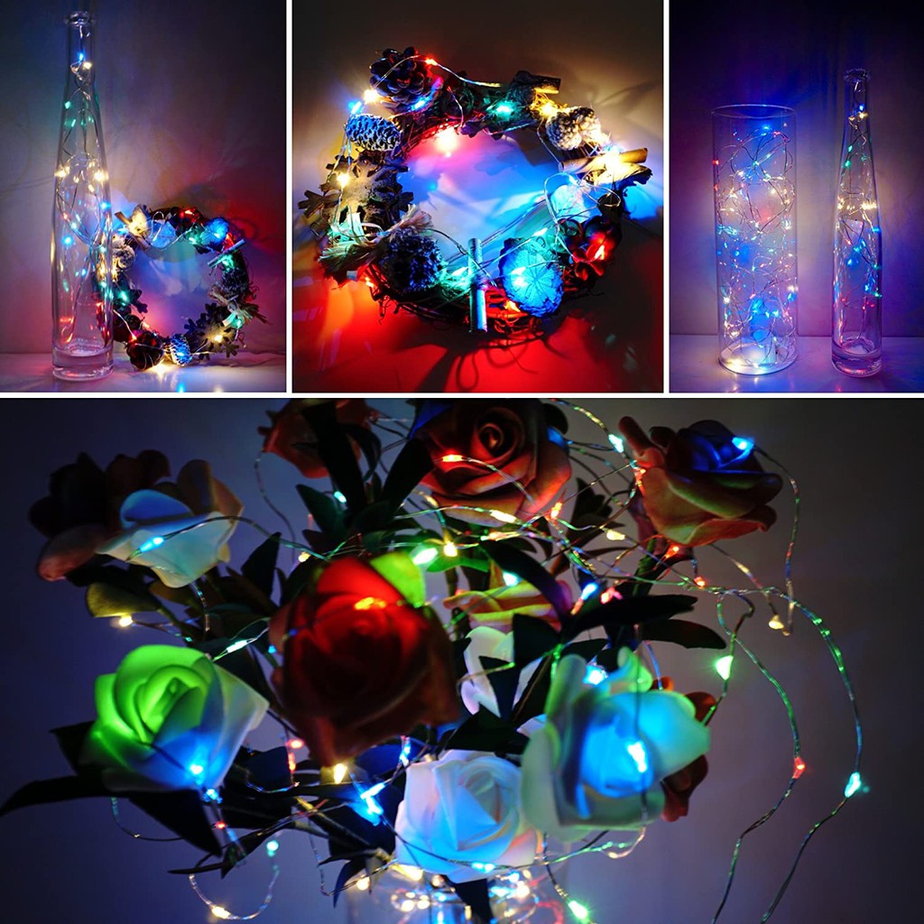 Đèn Led Xài Pin AA Đèn Không Chớp Nháy Dây 3 Mét 30 Bóng Đèn Đom Đóm Fairy Light Trang Trí Decor Phòng Ngủ Noel