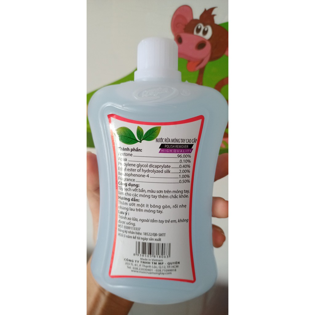 500ml Nước rửa móng tay cao cấp Quyên - chuyên sỉ phụ liệu tóc