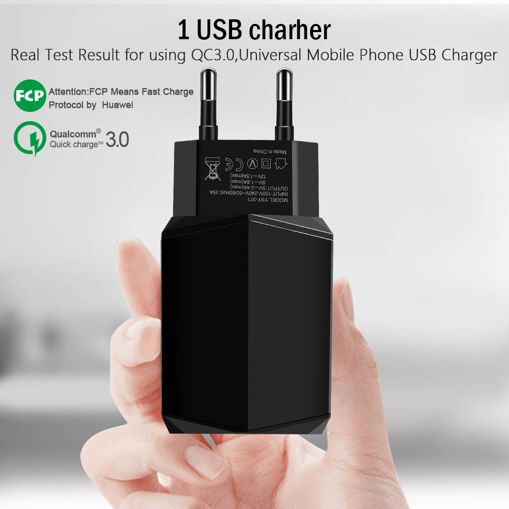 Cốc Sạc Nhanh Elough Qc 3.0 18W Usb Chất Lượng Cao Cho Điện Thoại