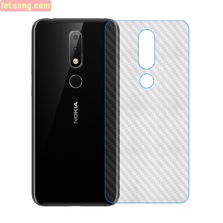 Bộ 3 tấm dán lưng mặt sau vân Carbon 3D trong suốt chống xước cho điện thoại Nokia X5 , Nokia X6 , Nokia X7