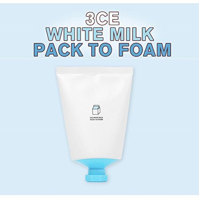 Sữa Rửa Mặt 3CE White Milk Pack To Foam 90ml