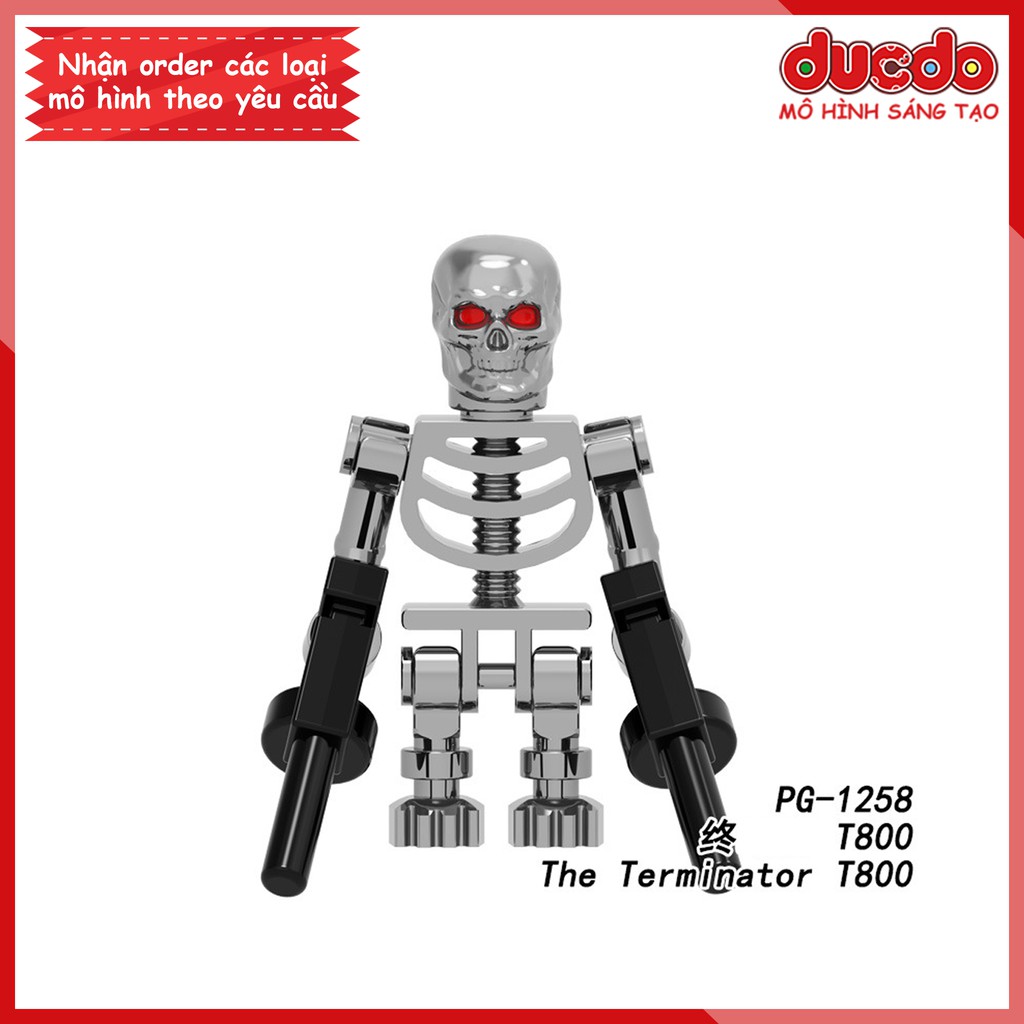 Minifigures các nhân vật kẻ hủy diệt Terminator sơn bóng - Đồ chơi Lắp ghép Xếp hình Mini Mô hình POGO PG1257, PG1258
