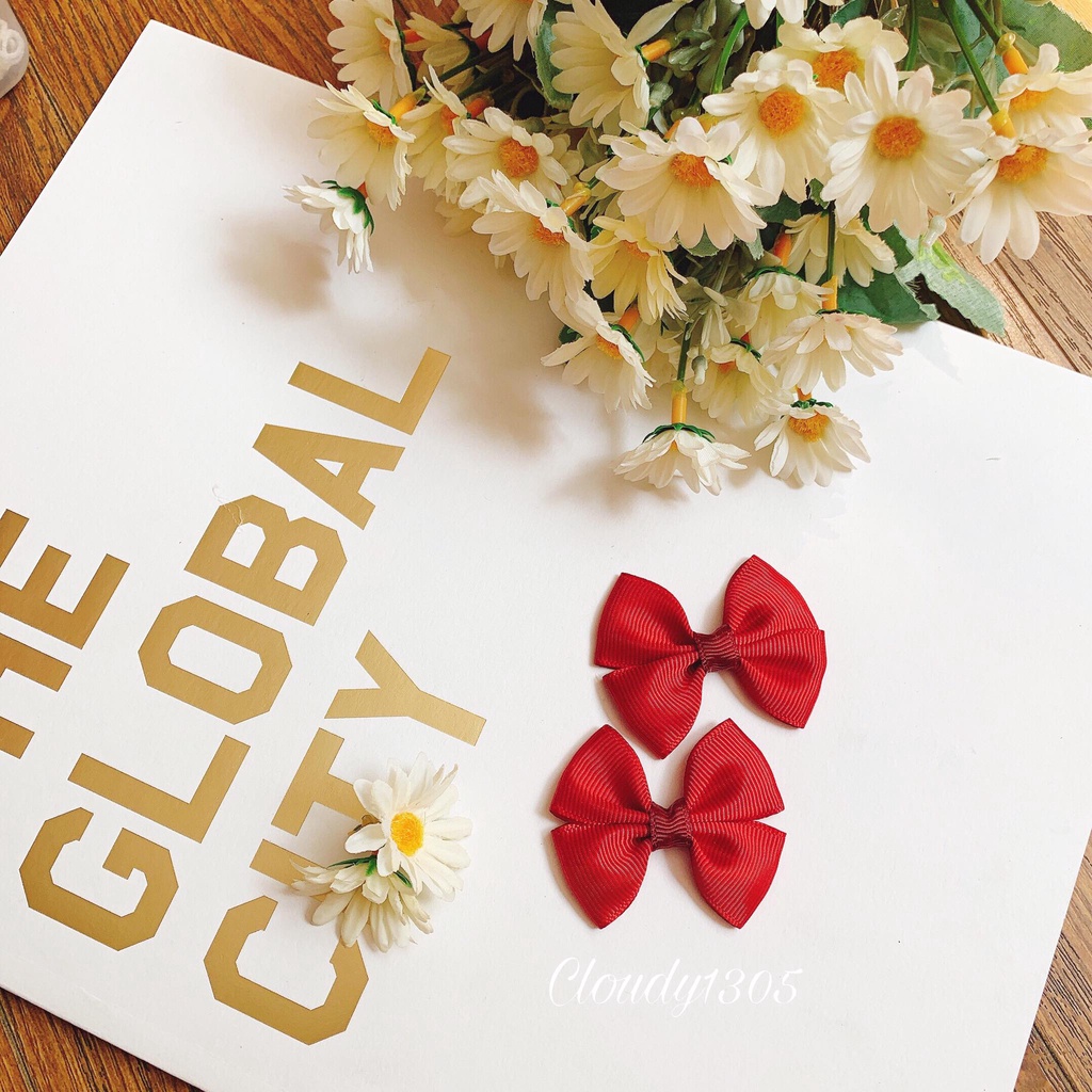 Set 2 kẹp nơ ruy băng dễ thương có 4 màu