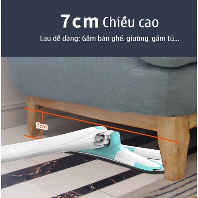 Home and Garden - CHỔI LAU NHÀ XOẮN TAY KHÔNG GIẶT SHINJI (Bạc) - Lau sạch mọi vị trí trong ngôi nhà bạn