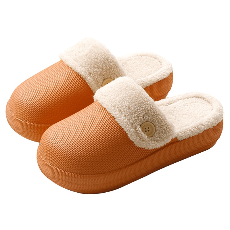 Dép Cotton Đi Trong Nhà Đế Dày Chống Trượt Chống Nước Phong Cách Mới Cho Nam Nữ Mùa Đông
