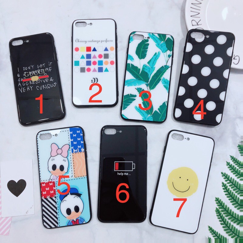 Ốp Lưng iPhone 7Plus/8Plus Chất Liệu Kính Viền Dẻo