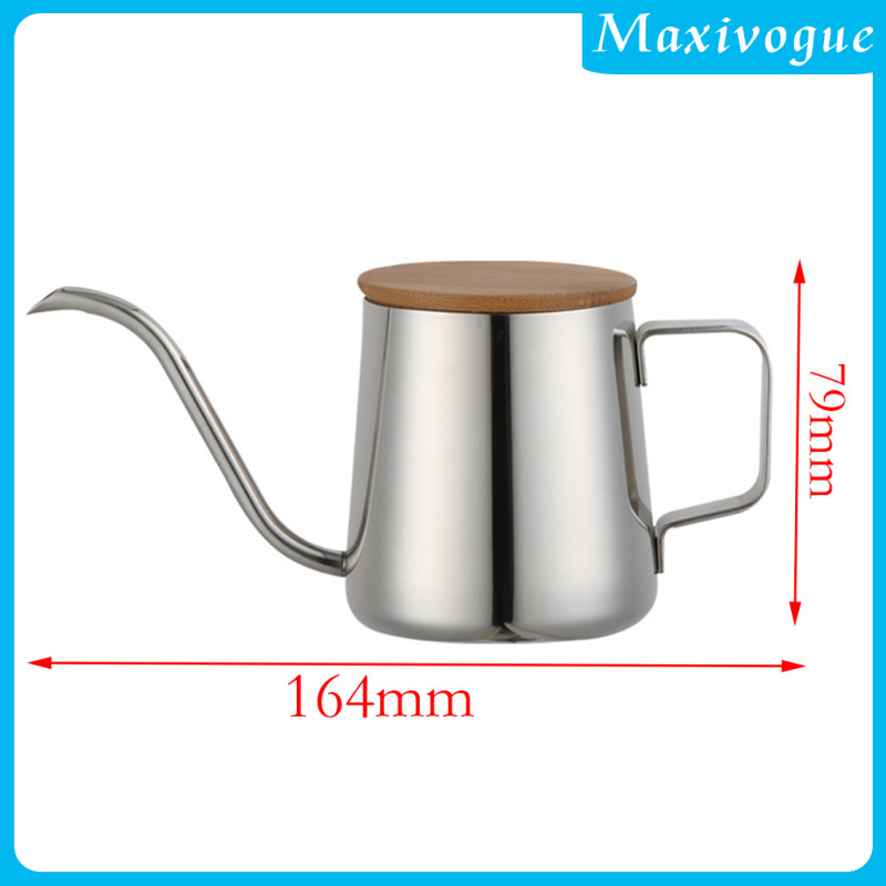 [MAXIVOGUE]Gooseneck Hand Drip Coffee Pot Stainless Steel Pour Over Tea Kettle 250ml