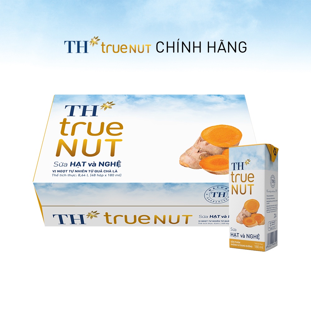 Thùng 48 hộp sữa hạt và nghệ TH True Nut 180ml (180ml x 48)