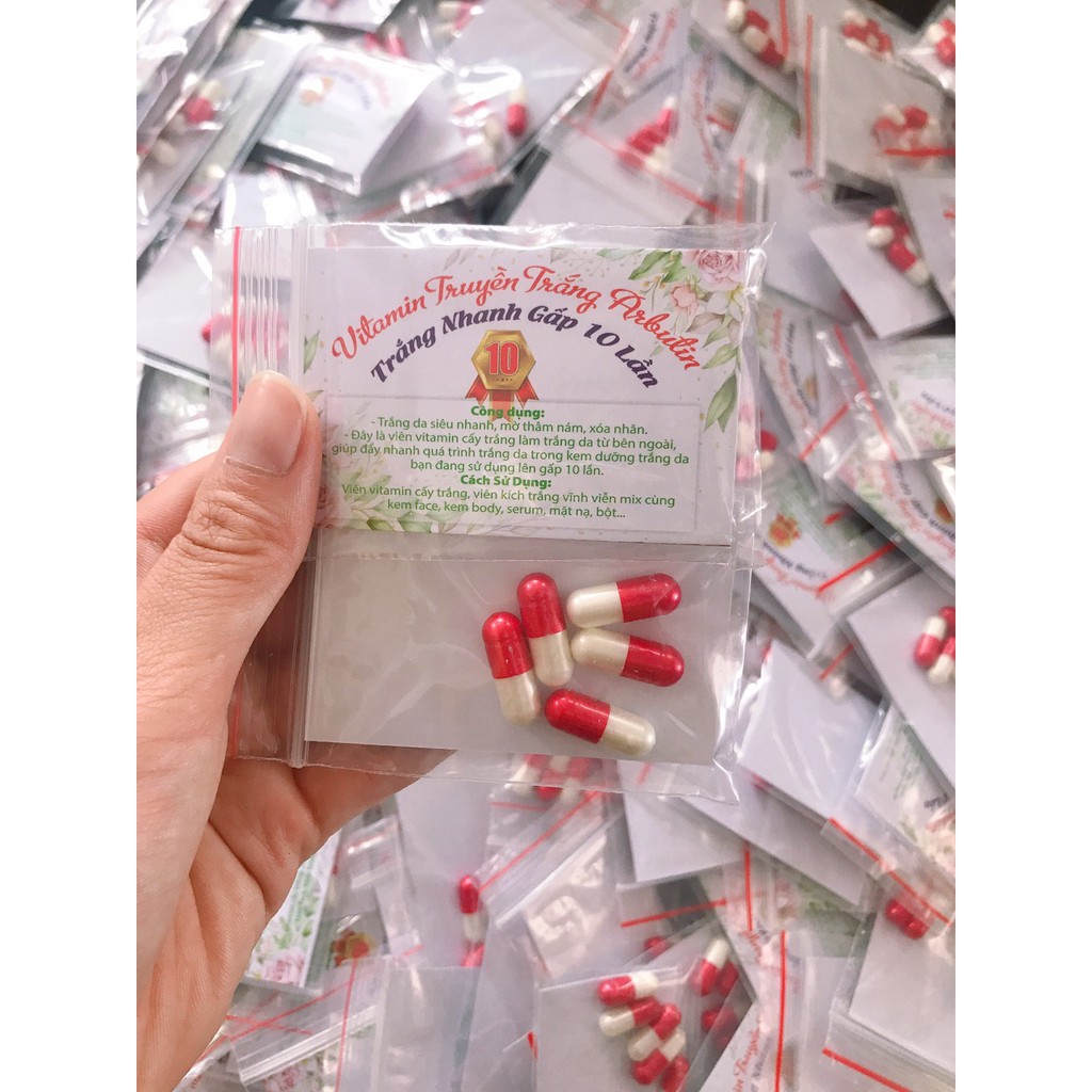 (COMBO 5 Viên) Vitamin cấy trắng, mặt nạ vitamin kích trắng sa thị