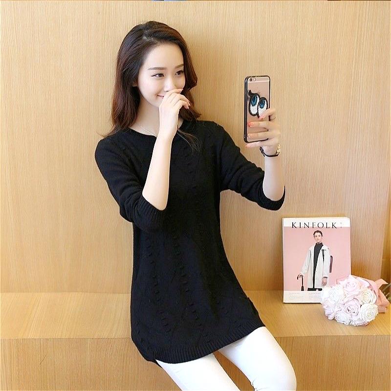 Áo Sweater Tay Dài Cổ Tròn Dáng Rộng Thời Trang Xuân Thu Phong Cách Hàn Quốc Cho Nữ