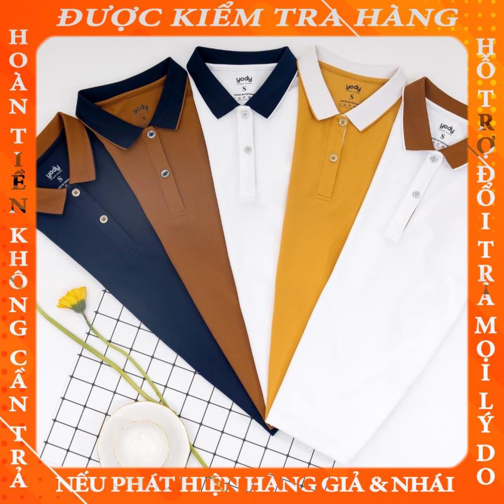 Áo Polo nữ YODY phông cộc tay, vải cotton cafe APN3700 qdung
