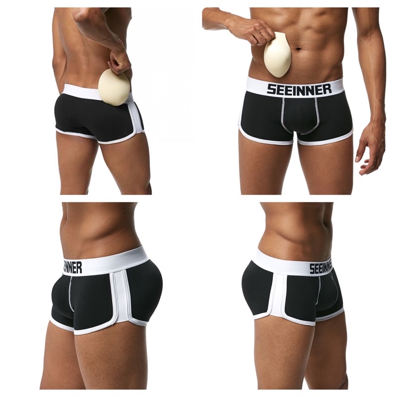 Quần độn mông nam 2in1 sịp độn mông và cu - hàng chính hãng SEEINNER nhập khẩu - Sịp lót đùi boxer độn mông và cu