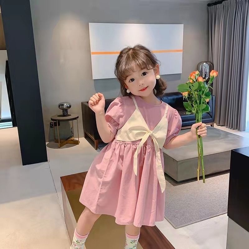 Váy cho bé gái đầm bé gái 8-18kg Tunkid phong cách Hàn Quốc chất đũi mềm mịn đáng yêu