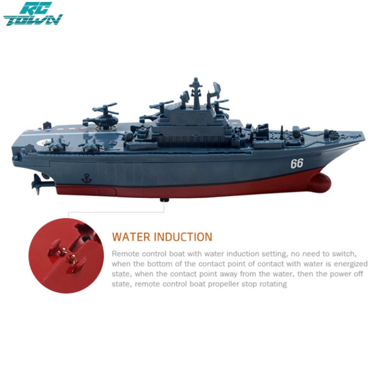 Mô hình tàu chiến quân sự điều khiển từ xa không dây tần số 2.4G, đồ chơi tàu sân bay/ tàu thủy mini chống nước