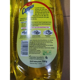 Combo 2 chai nước rửa chén Campax 750g