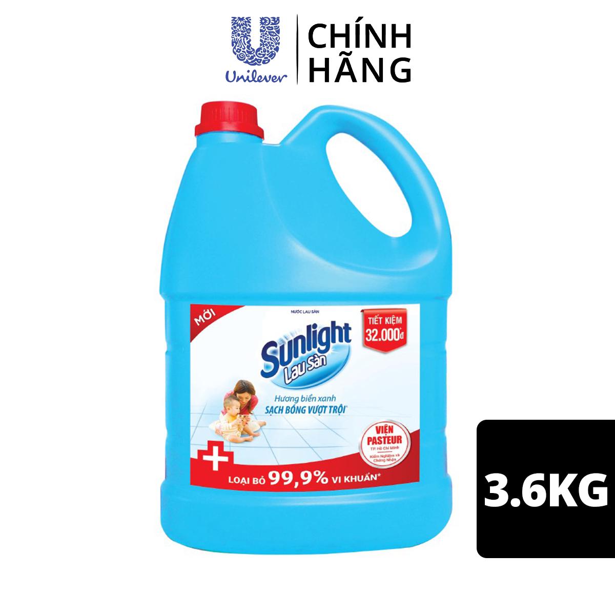 Nước Lau Sàn Sunlight Hương Biển Xanh Loại Bỏ 99,9% Vi Khuẩn 3.6KG