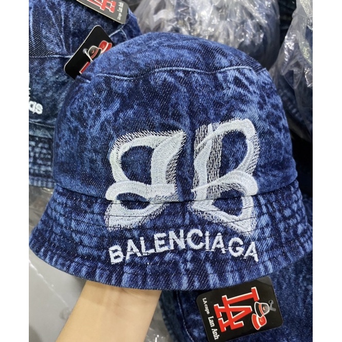 Nón bucket nam nữ, bo cụp jeans mềm Bb 2 màu đen , xanh thời trang