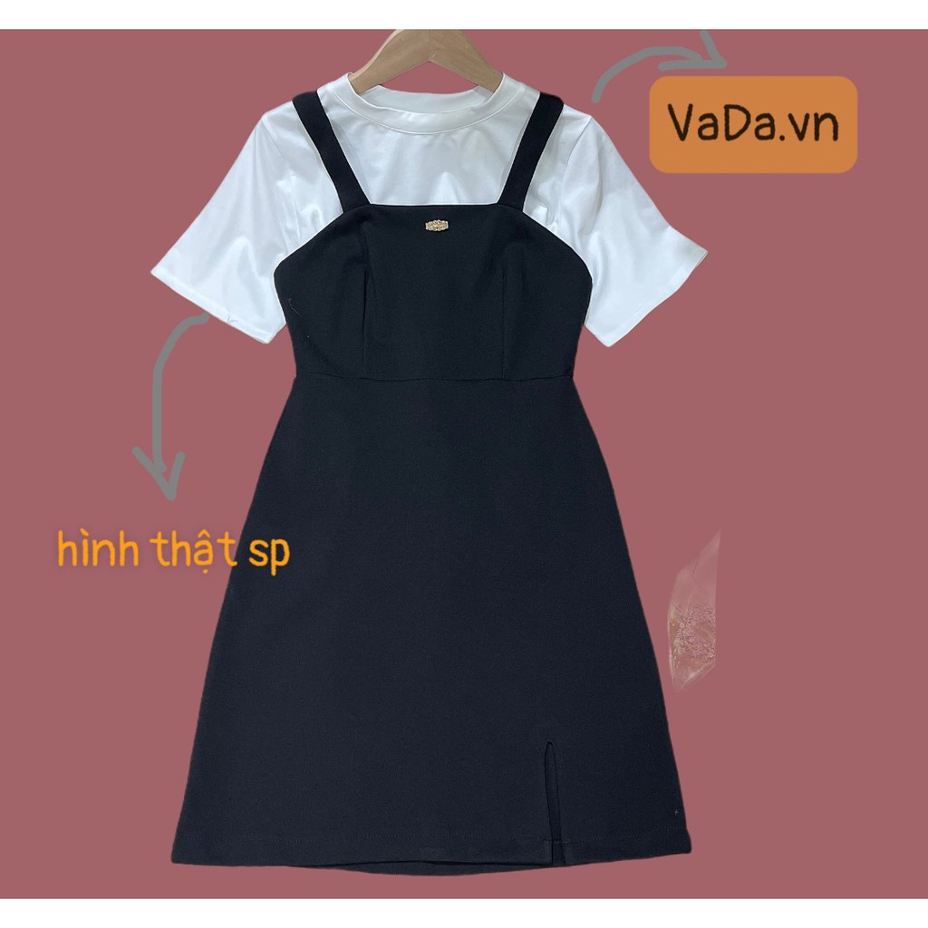 Set đồ bộ áo thun + Đầm boddy 2 dây tag khách tách ra mix rất xinh dễ thương - Thời trang VADA -S500 | BigBuy360 - bigbuy360.vn