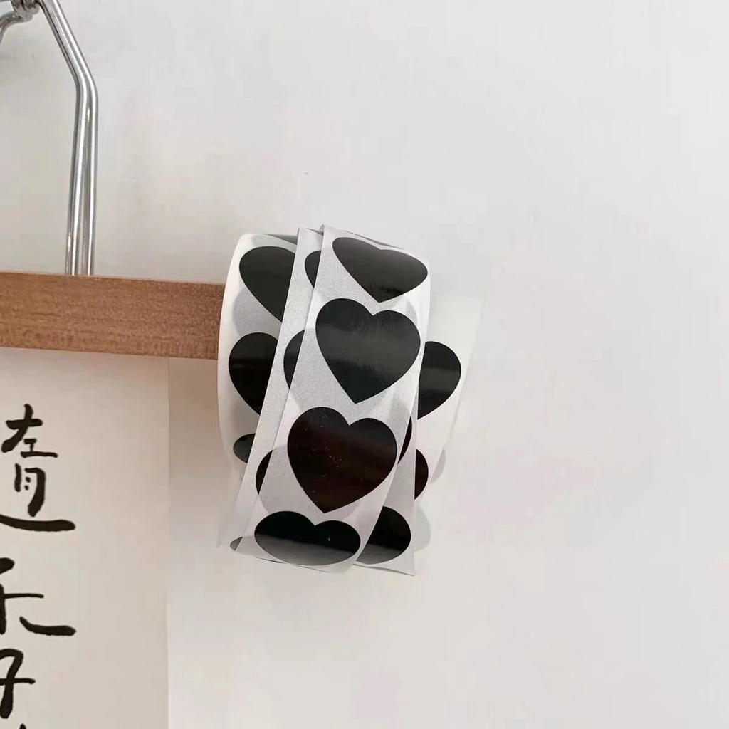 Cuộn 500 Miếng Dán Hình Trái Tim Nhiều Màu Trang Trí