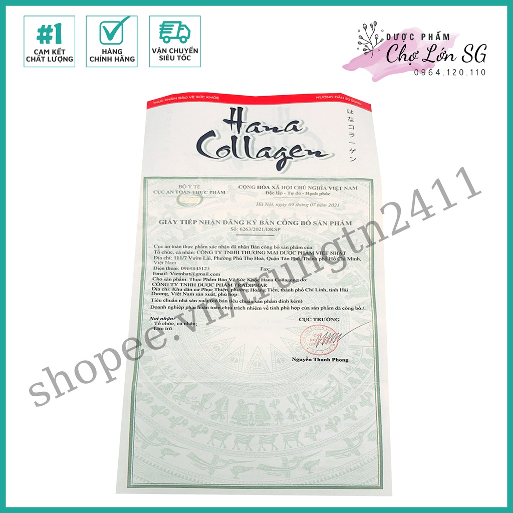 Viên uống sáng đẹp da HANA COLLAGEN tăng cường nội tiết tố, cải thiện lão hóa da  - Chai 30 viên