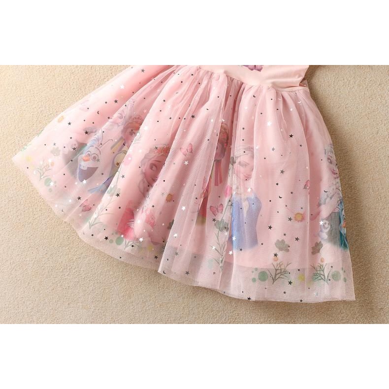Váy elsa cho bé gái 2-8 tuổi in họa tiết công chúa Elsa đáng yêu