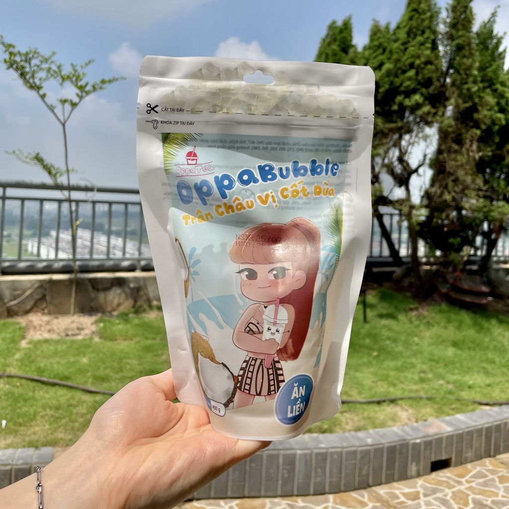 Gói 400g Trân Châu Ăn liền Oppa Bubble  - Topping Trà Sữa, Nguyên Liệu Trà Sữa