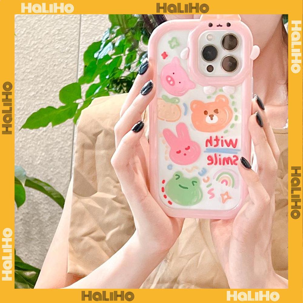iPhone Case Silicone Soft Case Clear Case Airbag Shockproof Protection Camera Shiny Feel Bear Cartoon Cute Compatible For iPhone 11 Pro Max 13 Pro Max 12 Pro Max 7Plus xr XS Max